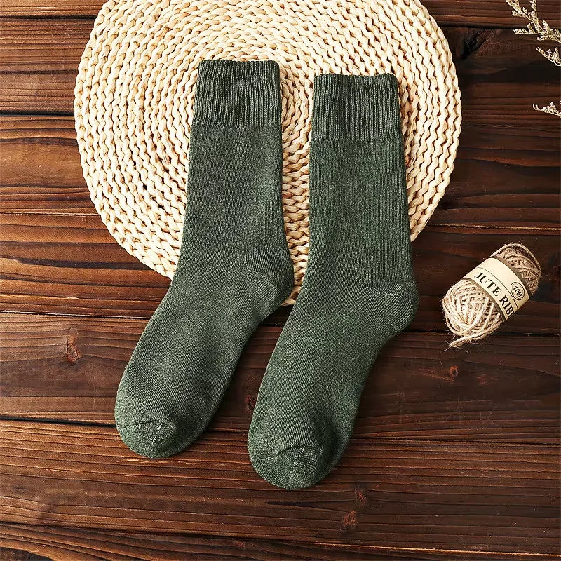 4 Pairs Of Men's Vintage Striped Crew Socks, Thermal Breathable Comfy Socks For Men's Wearing, Autumn & Winter