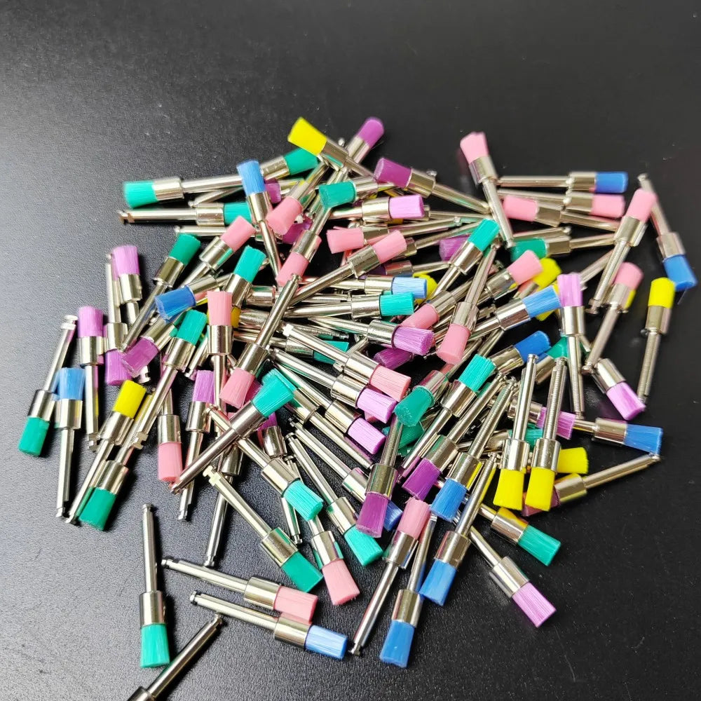 JUMTOP Dental Materials Prophy Prophylaxis Brush Colour White Nylon Polishing Brushes RA Shank 2.35mm Dentistry Polisher