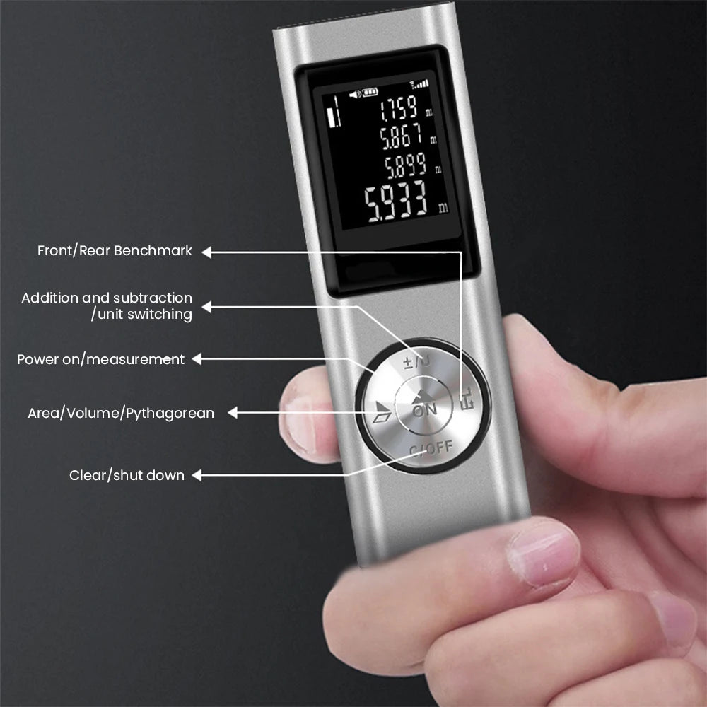 Mini Laser Rangefinder Infrared Handheld Electronic Ruler High Precision Laser Ruler Measuring Instrument Measuring Room