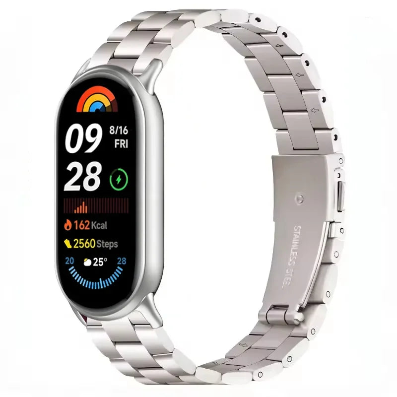 Metal Strap for Xiaomi Mi Band 10 9 8 Smartwatch Stainless Steel Comfortable Band for Miband 10 9 8 Replacement Bracelet Correa