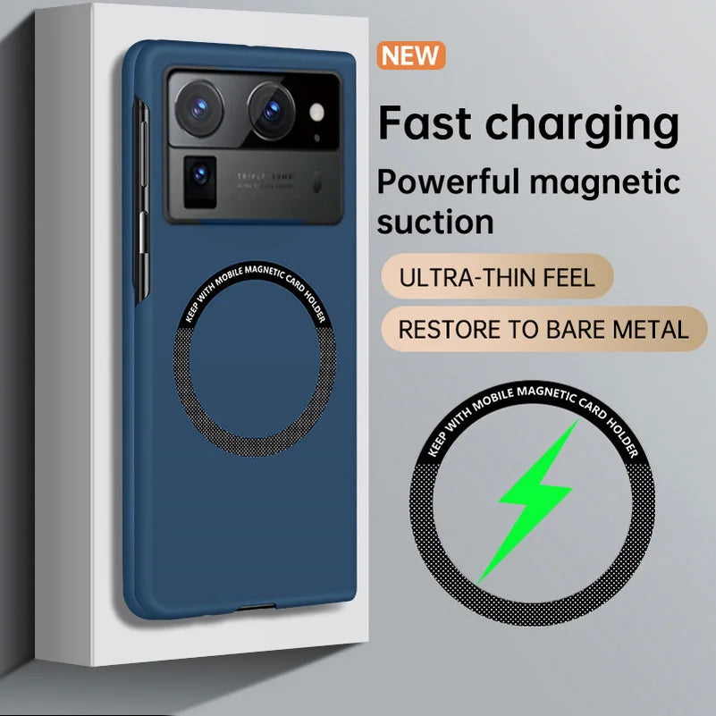 Ultra-thin Frameless Phone Case For Tecno Phantom V Fold2 Tecno V Fold Luxury Magsafe Magnetic Hard Cover