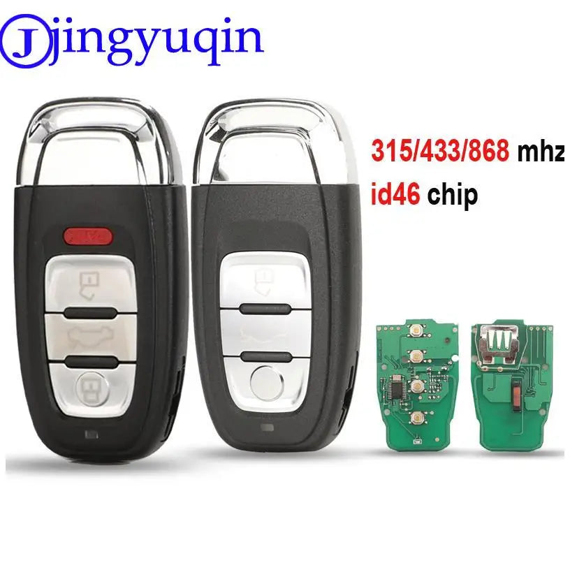 jingyuqin 3 Buttons Remote Car Key Shell 315MHZ/433mhz/868MHZ For Audi A4L Q5 Remote System Smart Key