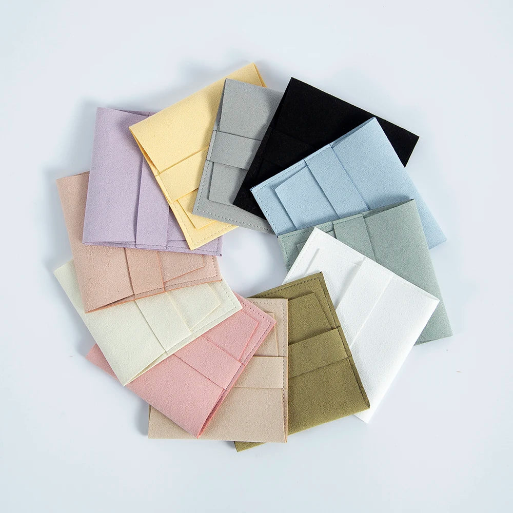 10pcs Microfiber Velvet Bag Jewelry Presents Pouches for Necklace Christmas Wedding Gift Package Envelope Bags