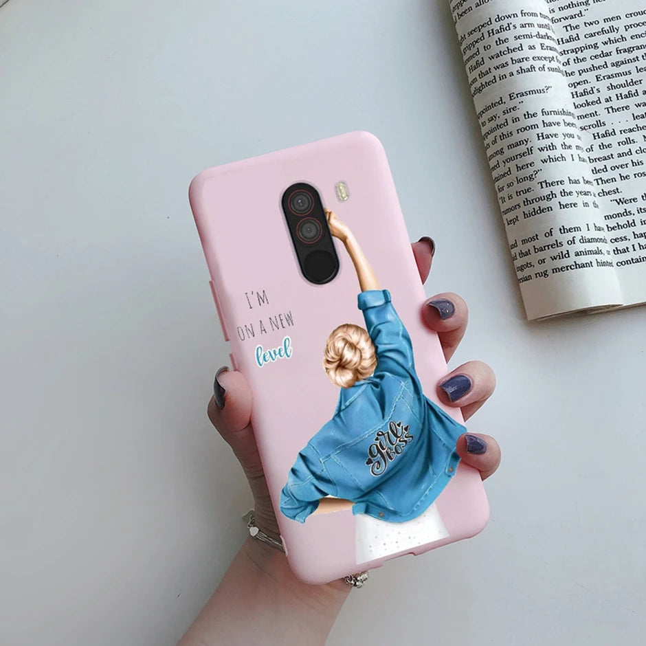 For xiaomi Pocophone F1 Case for xiaomi Poco F1 Case Silicone Soft TPU Phone Cases for PocoF1 Back Cover Heart Butterfly Bumper