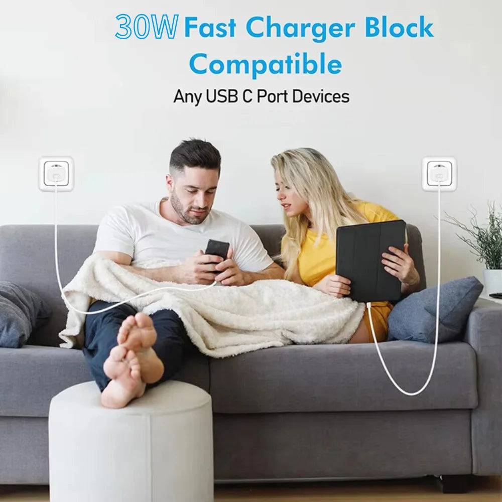 30W PD Fast Charger for Charging Box Brick PD 30W USB C Quick Fast Charger Power Adapter Cube for iPhone Samsung Xiaomi Huawei