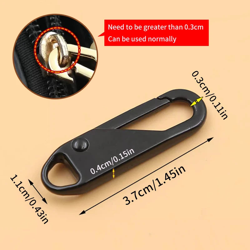 Detachable Zipper Puller Universal Zipper Puller Slider Repair Kit Replacement Zipper Head Extender Handle DIY 5/10PCS