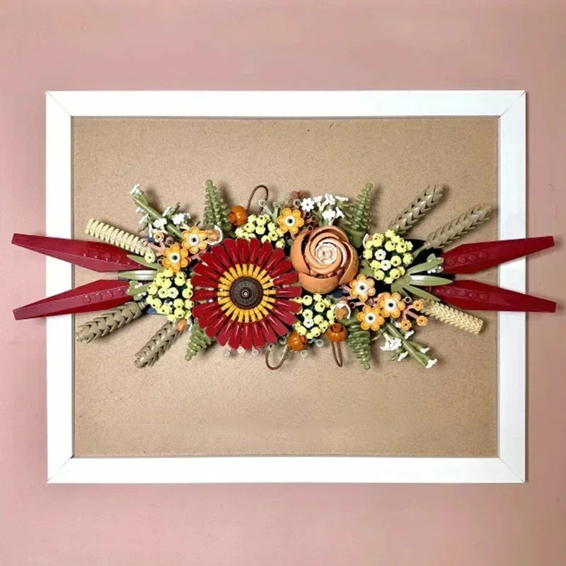 812PCS Succulent DIY Toy: Dry Flower Centerpiece Bouquet Building Block 10314 Model Kit Home Decor Bricks for Christmas Gift