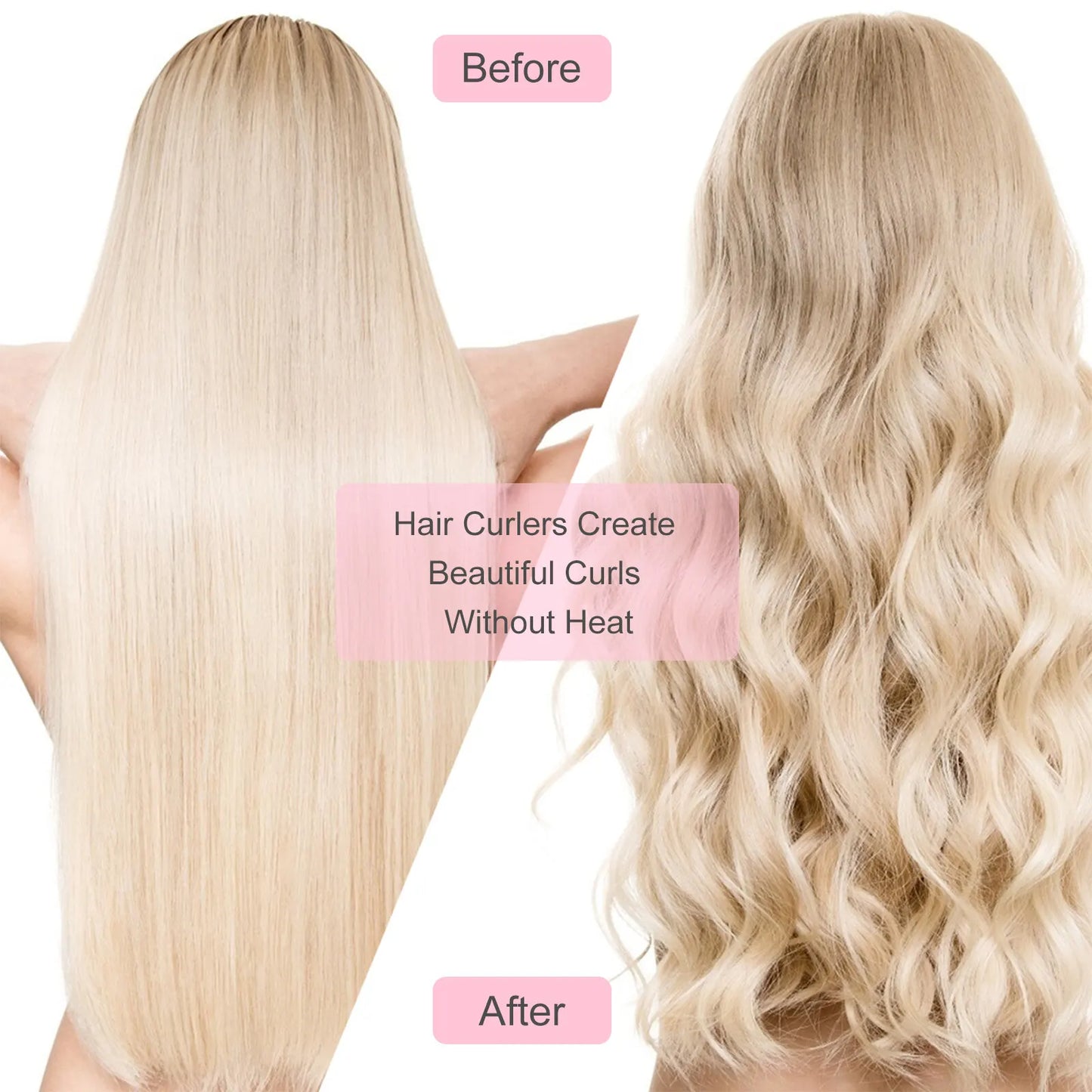 Heatless Curling Rod Headband Lazy Natural Soft Wave DIY Hair Rollers Curling Rod Curls with Hair Claw Clip Salon Styling Tools