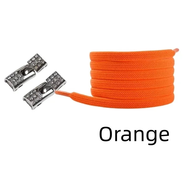 Elastic Laces Sneakers Diamond Cross Locks Shoelaces Without ties Kids Adult 8MM Width No Tie Shoe laces Rubber Bands Shoelace