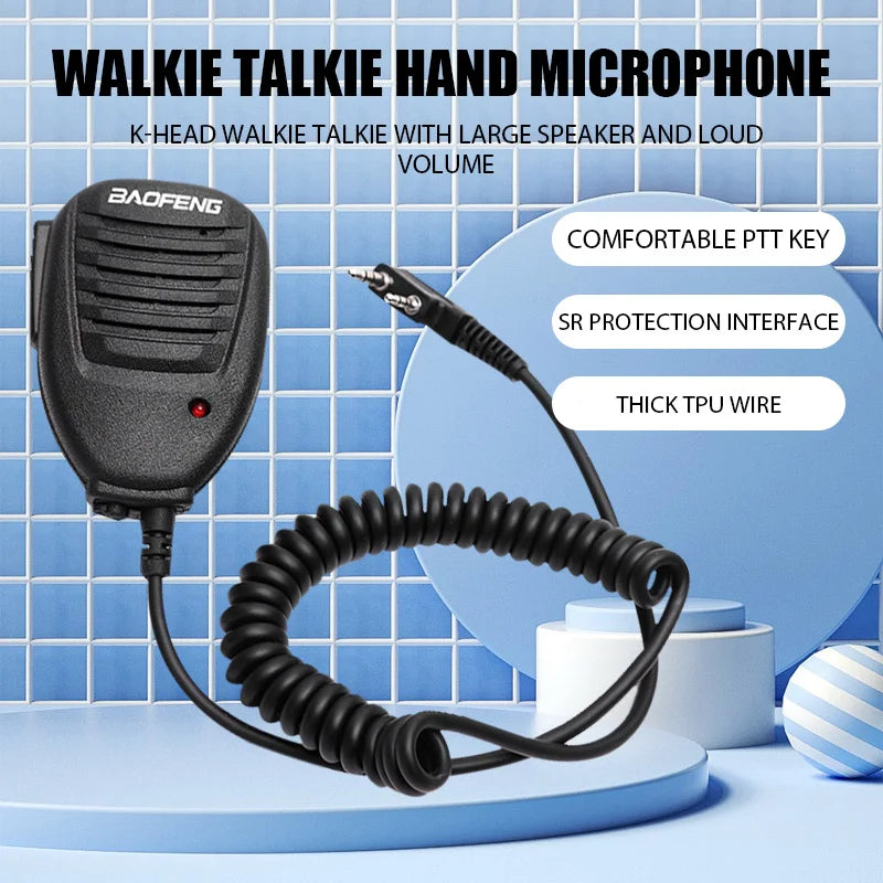 New Walkie Talkie Hand Microphone Radio Speaker Mic PTT For Walkie Talkie BF-888S UV-82 UV-5R UV-5RPro H9 H7 Ham Radio