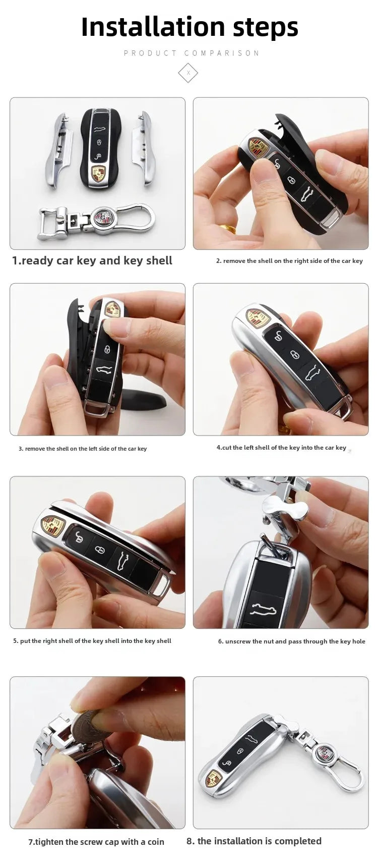 Porsche Cayenne Key Case 718 Parameira 911 Key Bag Left And Right Modification Auto Key Holder Chinese Mainland Origin