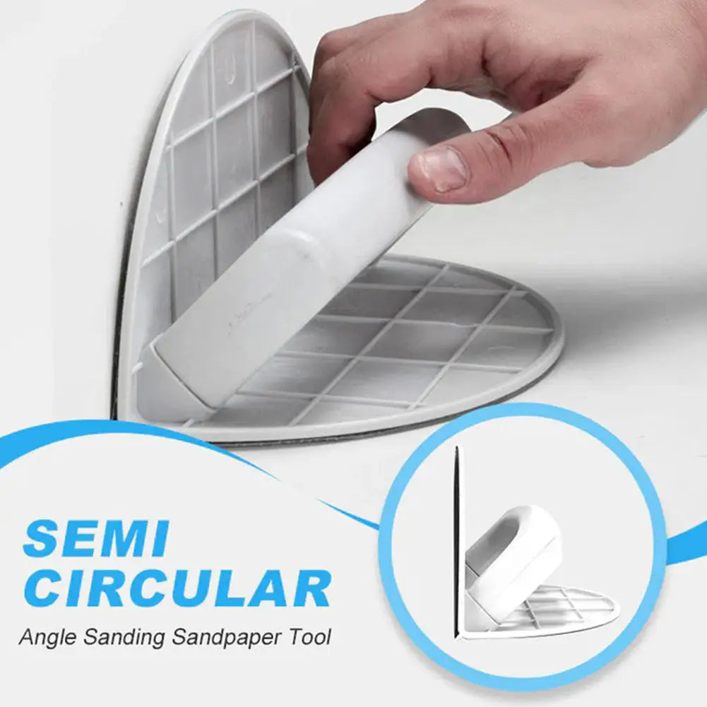 Semi-Round Angle Sander with Replaceable Sandpaper - Multi-Purpose Sanding Tool for drywall surfaces,Ergonomic Non-Slip Handle