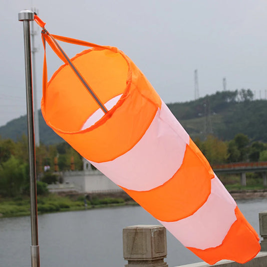 Windsock Nylon Airport Windsock Rip stop Outdoor Wind Measurement Sock Bag with Reflective Belt (0.8m)