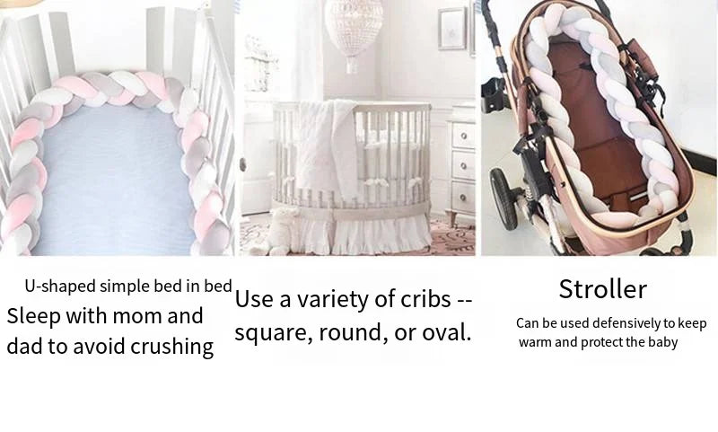 Baby Cot Bumper Baby Cot Braided Bed Bumper for Baby Safety Braid Bed Accessories Bed Circumference for Newborns Braid Rails