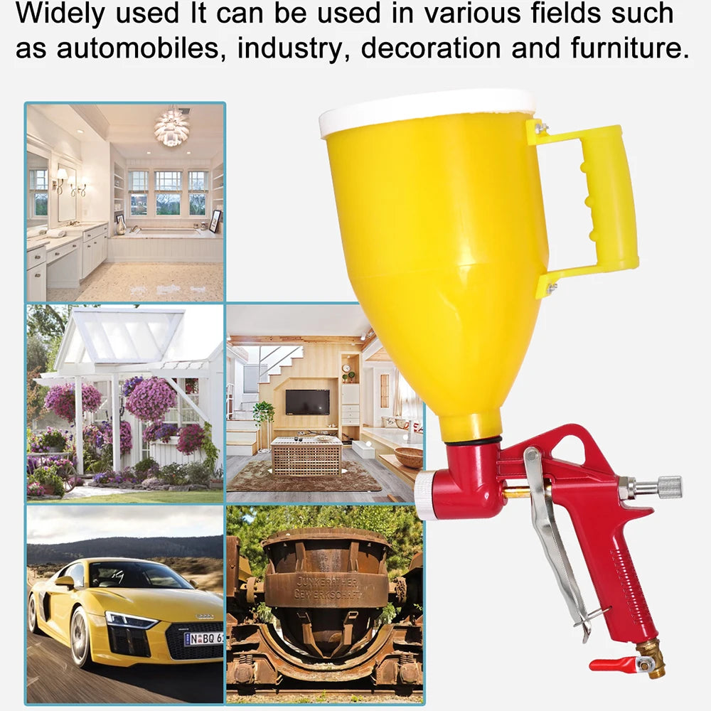 WENXING Air Hopper Spray Gun Paint Texture Tool Drywall Wall Painting Sprayer with 3 Nozzle