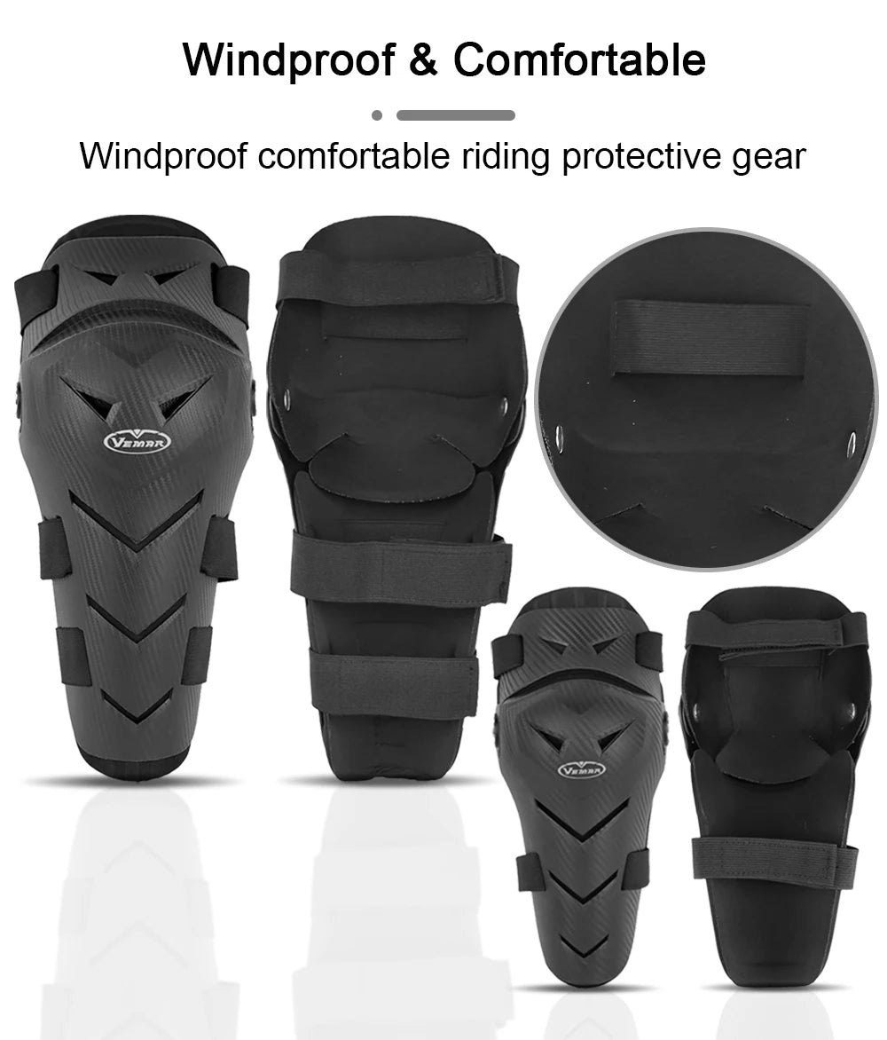 Vemar 4Pcs Motocross Knee Pads Elbow Pads Moto Protection Riding Elbow Guard Motorcycle Motorbike Off-road Racing MTB Knee Pads