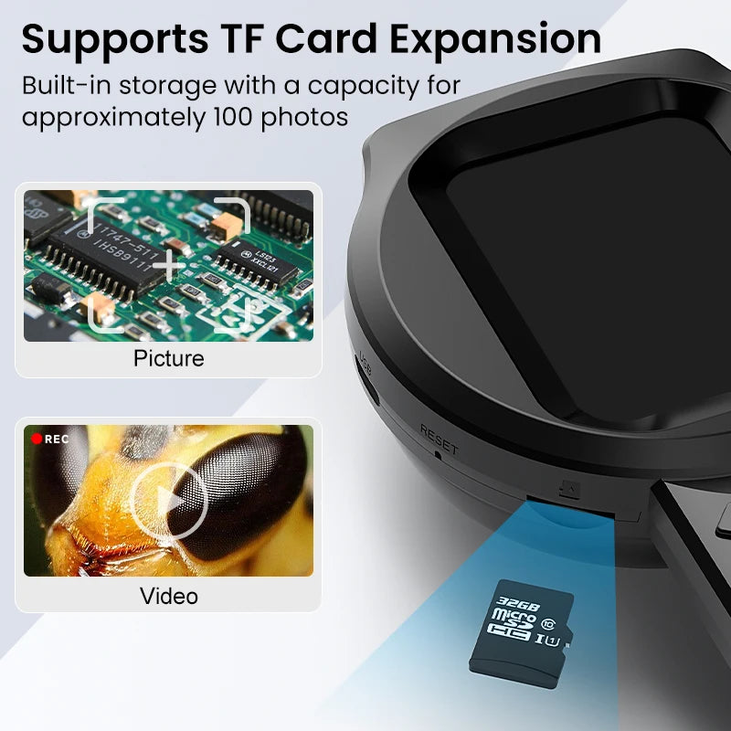 100X Portable Digital Magnifier 1080P HD Microscope 2.8-inch IPS Handheld Mignifying Glass for Electronics Repair Check Jewelry