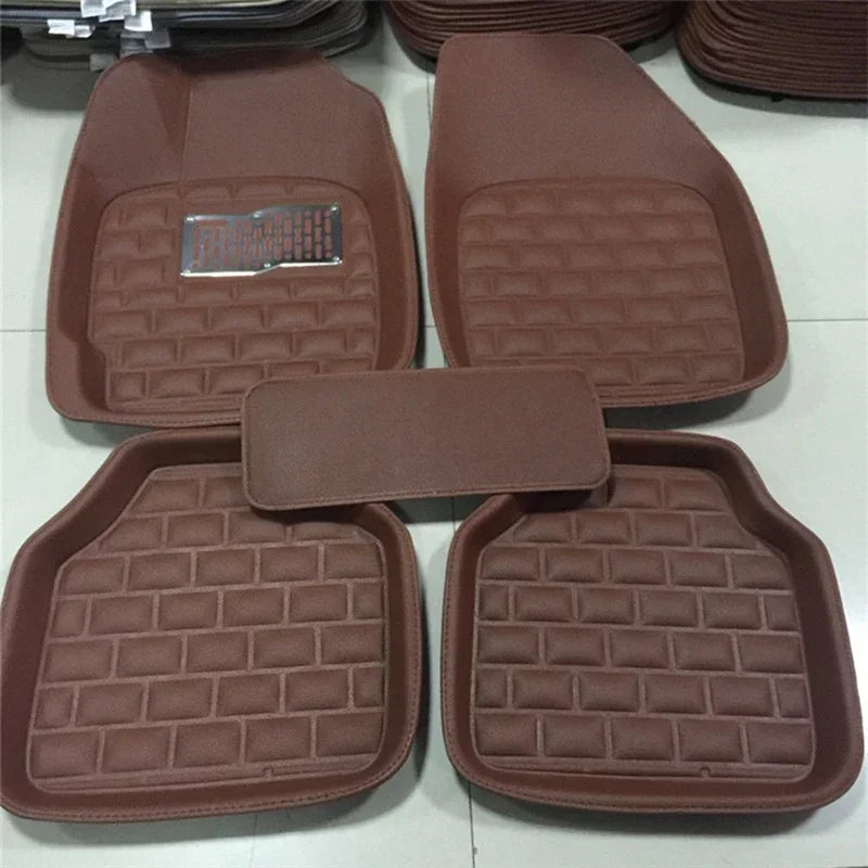 5pcs Premium Easy Clean Waterproof Auto Foot Pad Universal Waterproof PU Leather Durable Car Floor Mats Car Interior Accessorie