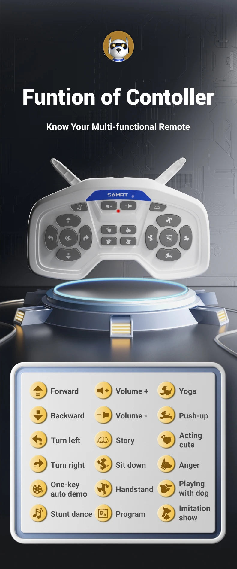 Brand New JJRC R27 Remote Control Robot Dog Voice Control Intelligent Talking Walking And Dancing Light Play Cute Children Gifts