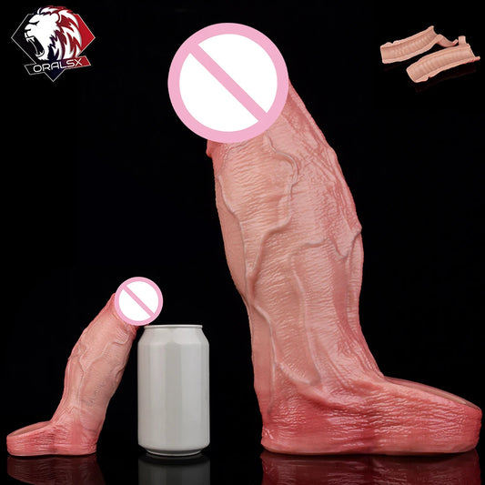 ORALSX 10 Styles Silicone Reusable Open-ended Penis Sleeve Delay Ejaculation Dick Enlargement Sex Toys For Men Game Pleasure