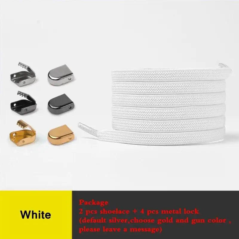Elastic Flat Shoelaces No Tie Shoe Laces Outdoor Leisure Sneakers Quick Safety Flat Shoe Lace Kids and Adult Unisex Lazy Laces