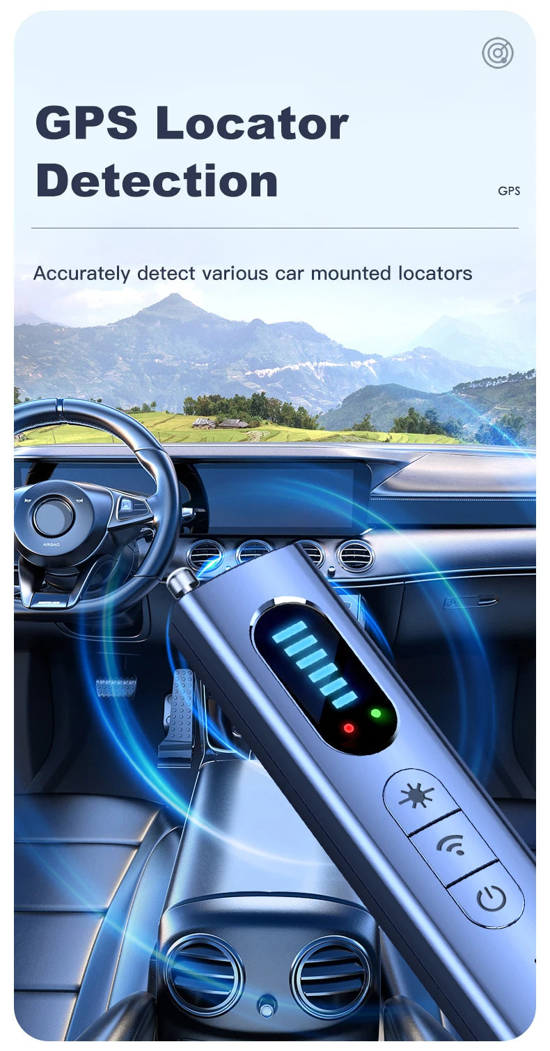 Portable Camera Detector Anti-Spy Car GPS Tracker Listening Device bug RF Wireless All Signal Scanner Gadget Security Protection