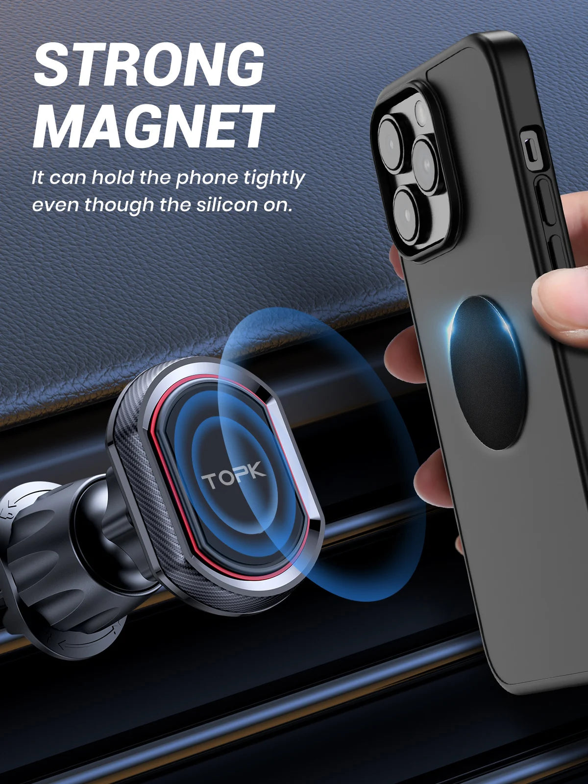 TOPK Metal Plate for Magnetic Car Phone Holder, 4Pack Universal Replacement Phone Car Mount for Magnetic Holder Cradle&3M Adhesi