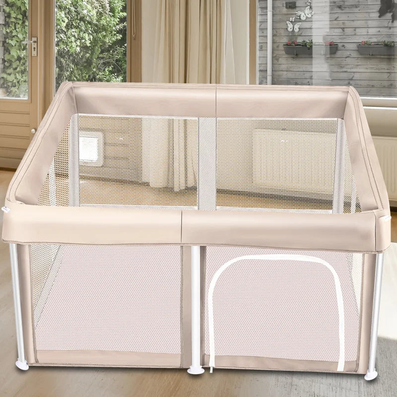 Foldable Baby Game Fence Portable Safety Enclosure for Home Crawling & Learning to Walk,  Protective Barrier Indoor/Outdoor Use