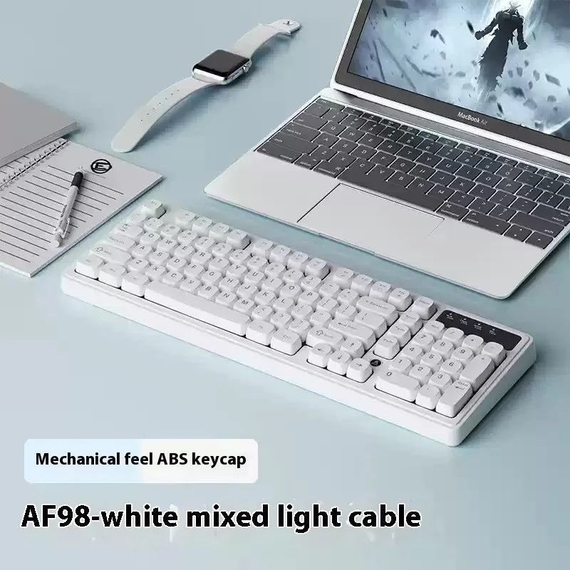 Ajazz Af98 Wireless Bluetooth Three-Mode Keyboard E-Sports Game Special Mechanical Touch Typing Office Computer Wired Keyboard