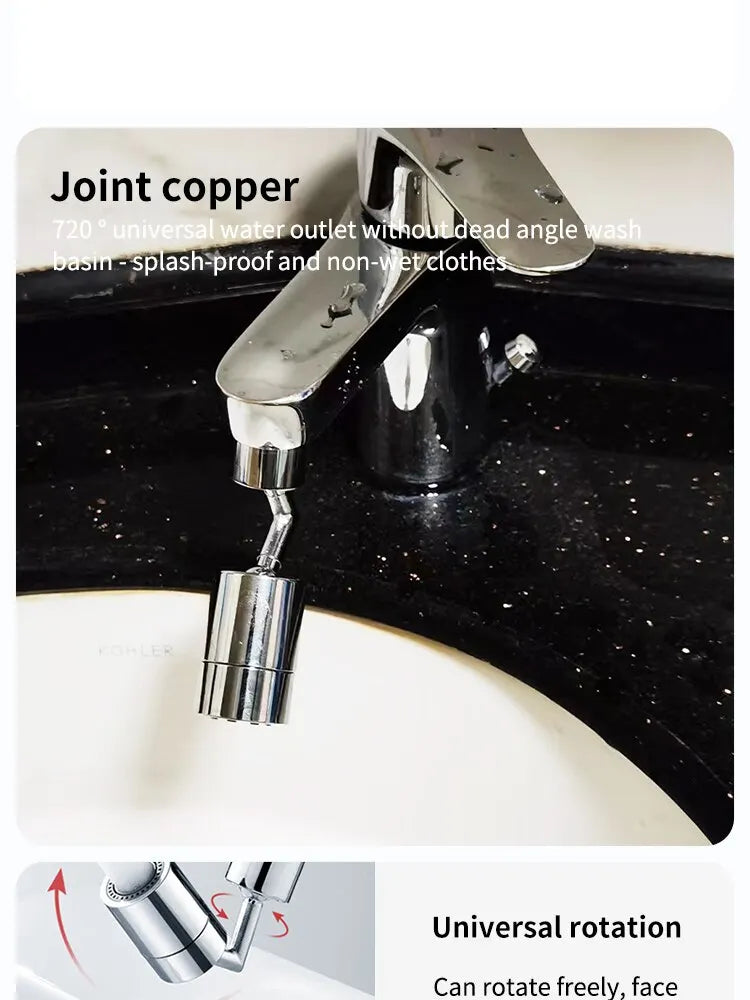 Kitchen Faucet 720 Degrees Rotatable Spout Extension Spout Bubbler Universal Splash Proof Universal Spout Extension Nozzle
