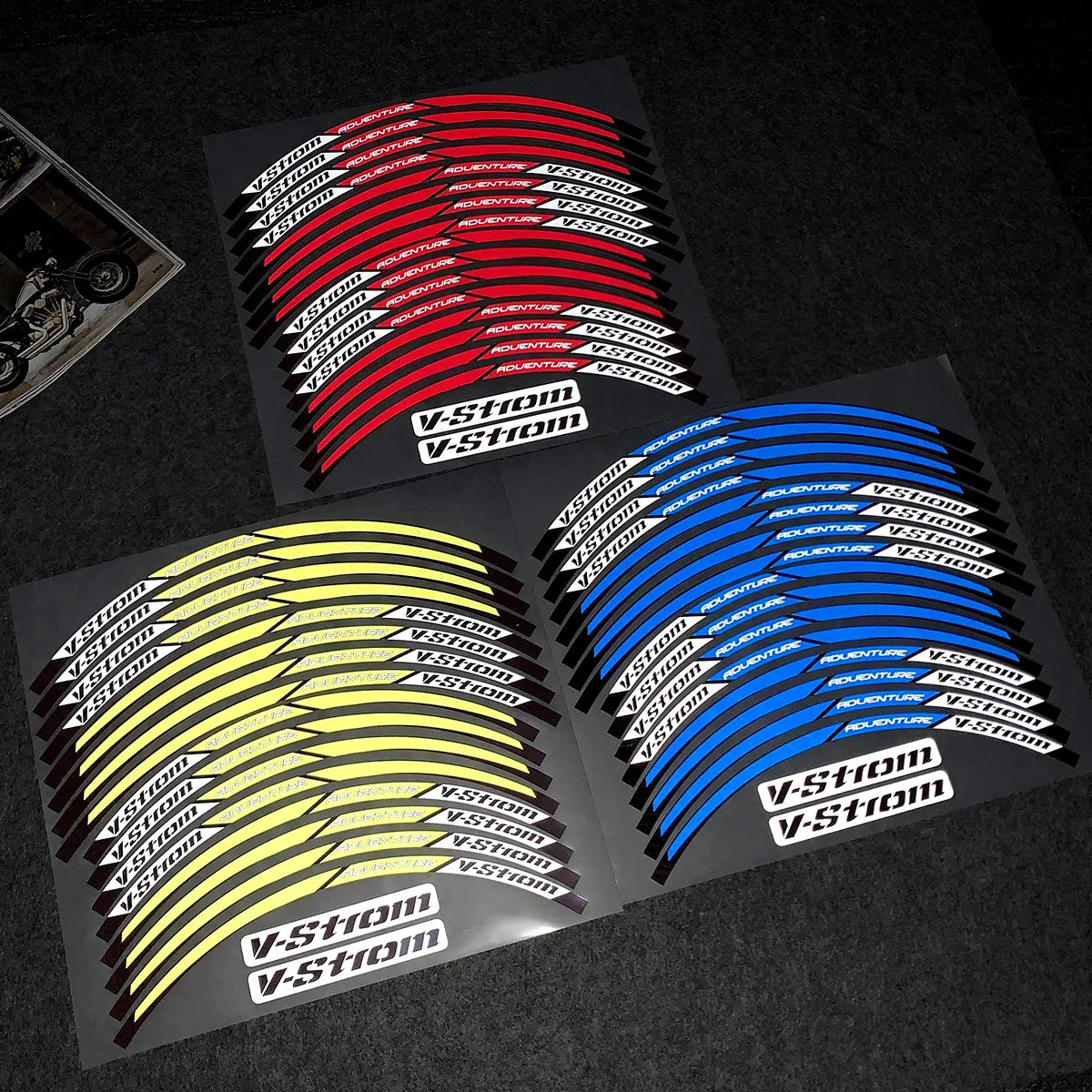 For Suzuki V-Strom 250 SX Vstrom 1000 1050 XT DL 650 Reflective Motorcycle Wheel Hub Stickers Motocross Rim Decals Accessories