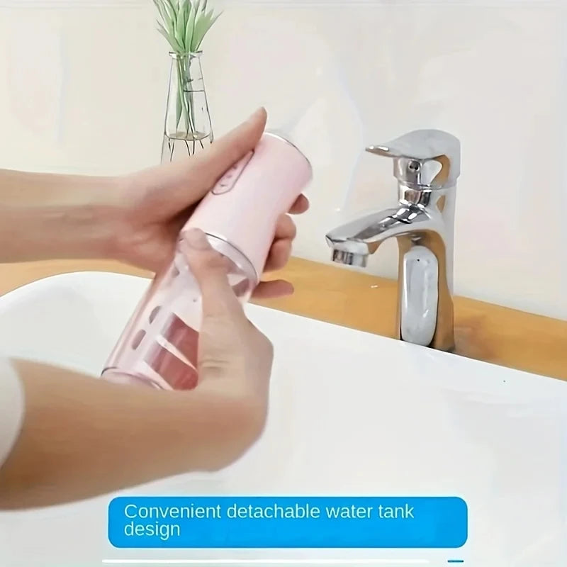 USB Portable Oral Irrigator Water Flosser Dental Water Jet Tools Pick Cleaning Teeth 200ML 4 Nozzles Mouth Oral Cleaning Agents