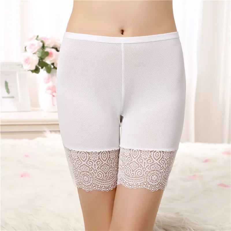 Plus Size Safety Shorts Women Summer Seamless Sexy Lace Anti Chafing Underskirt Boxers Female High Waist Underwear Panties 110KG