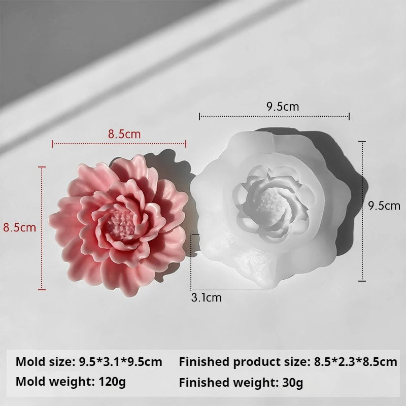 Silicone 3D Candle Molds DIY Handmade Peony Lotus Lotus Hibiscus Rose Flower  Soap Making Tools Para Velas форма для свечей