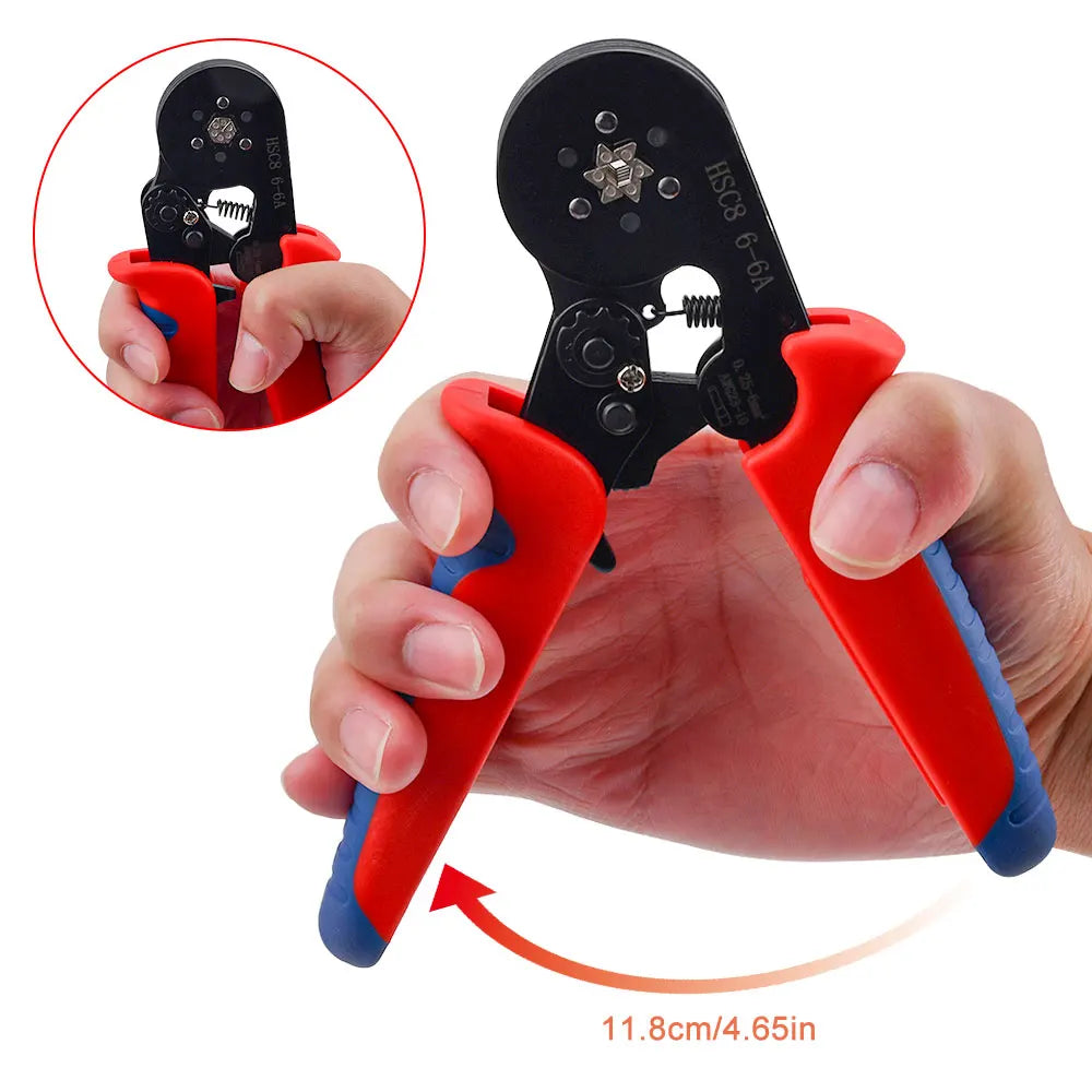 Manual Crimping Pliers HSC8 6-4A/HSC8 6-6A Tube Terminal Crimping Tool With Terminal Tip Set for Home Improvement and Electrica