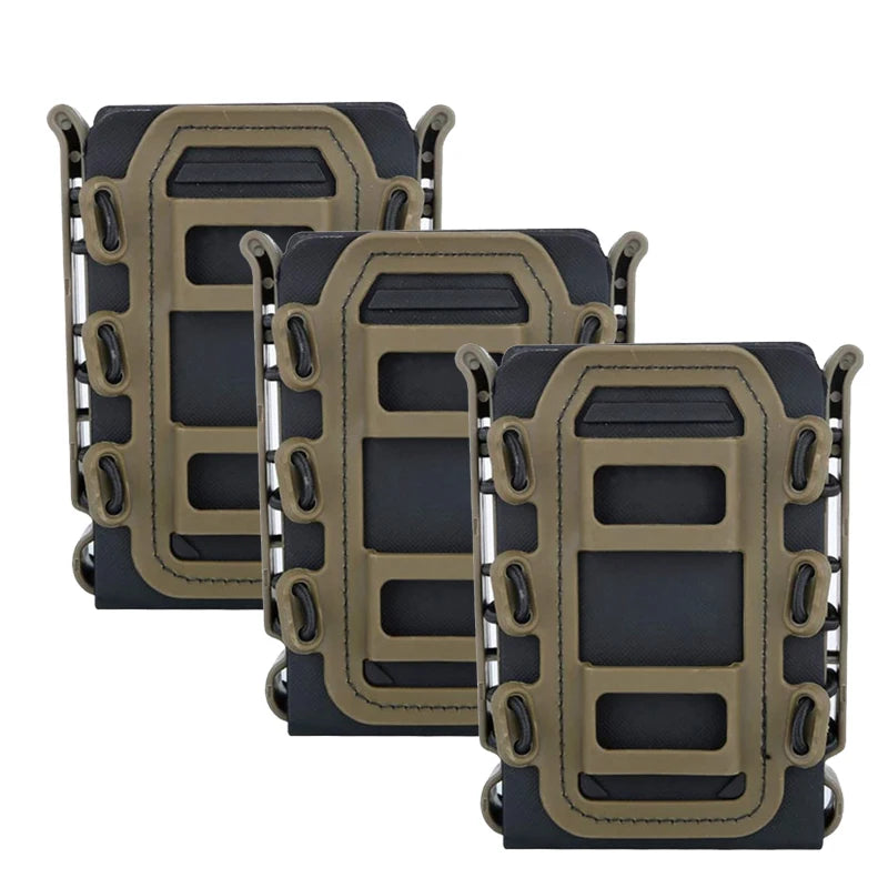 3Pcs Tactical Fast Mag TPR Flexible Molle Magazine Pouch Carrier for Ar15 M4 5.56/7.62 Mag Pouch Rifle Pistol Magazine Holder