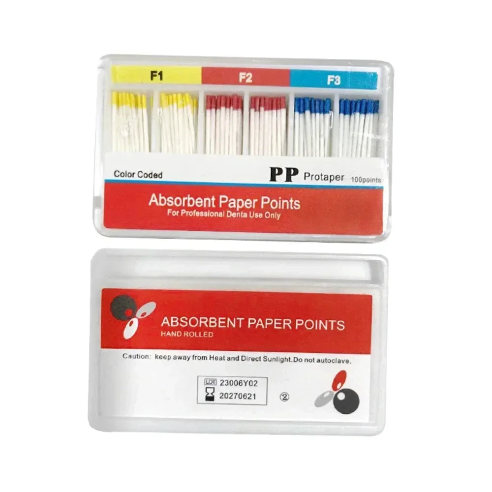 Dental Absorbent Paper Points Moisture Absorbing Paper Tips Taper 0.02 0.04 0.06 F1 F2 F3 Dental Clinics Consumables
