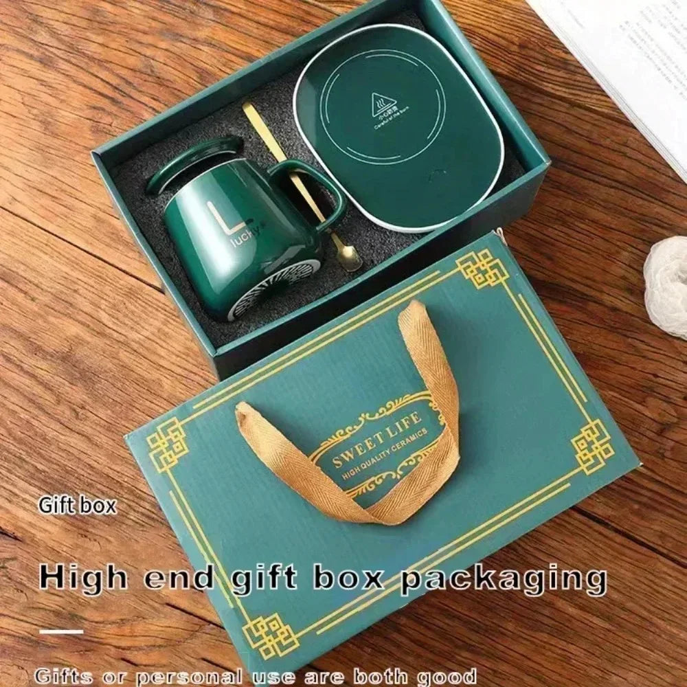 Mug Christmas Gift Set Simplicity Practical Thermostat Cup Multi Scenario Apply Warm Ceramic Mugs With Spoon And Organizer Bags