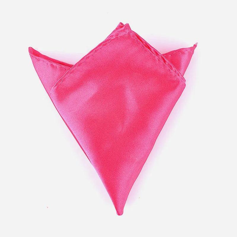 Luxury Men's Handkerchief Solid Color White Black Red Hankies Polyester Hanky Business Pocket Square Chest Towel 22*22CM