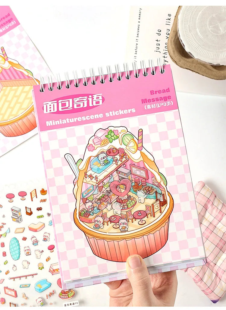 20Sences in Book 2.5D Landscape Sticker Album Cartoon Scene DIY Toy Game Festival Birthday Present Gift Box for Kid Girl Child