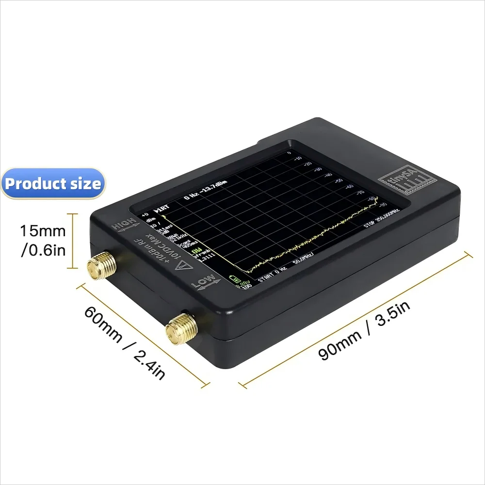 TinySA 100khz-960mhz Spectrum Analyzer, 2.8-inch Screen Mid-Frequency/High-Frequency/Very High-Frequency UHF AnaLyzer