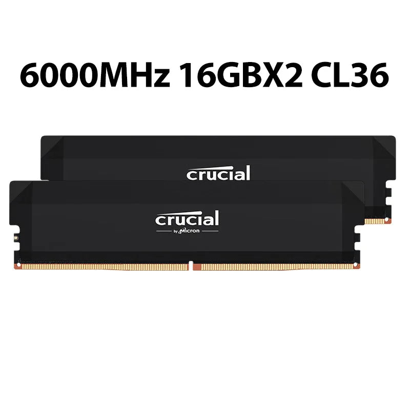 Crucial Pro DDR5 RAM 16GBx2 6400MHz 6000MHz Overclocking Desktop Gaming Memory Intel XMP 3.0 & AMD EXPO Compatible for PC Gamer