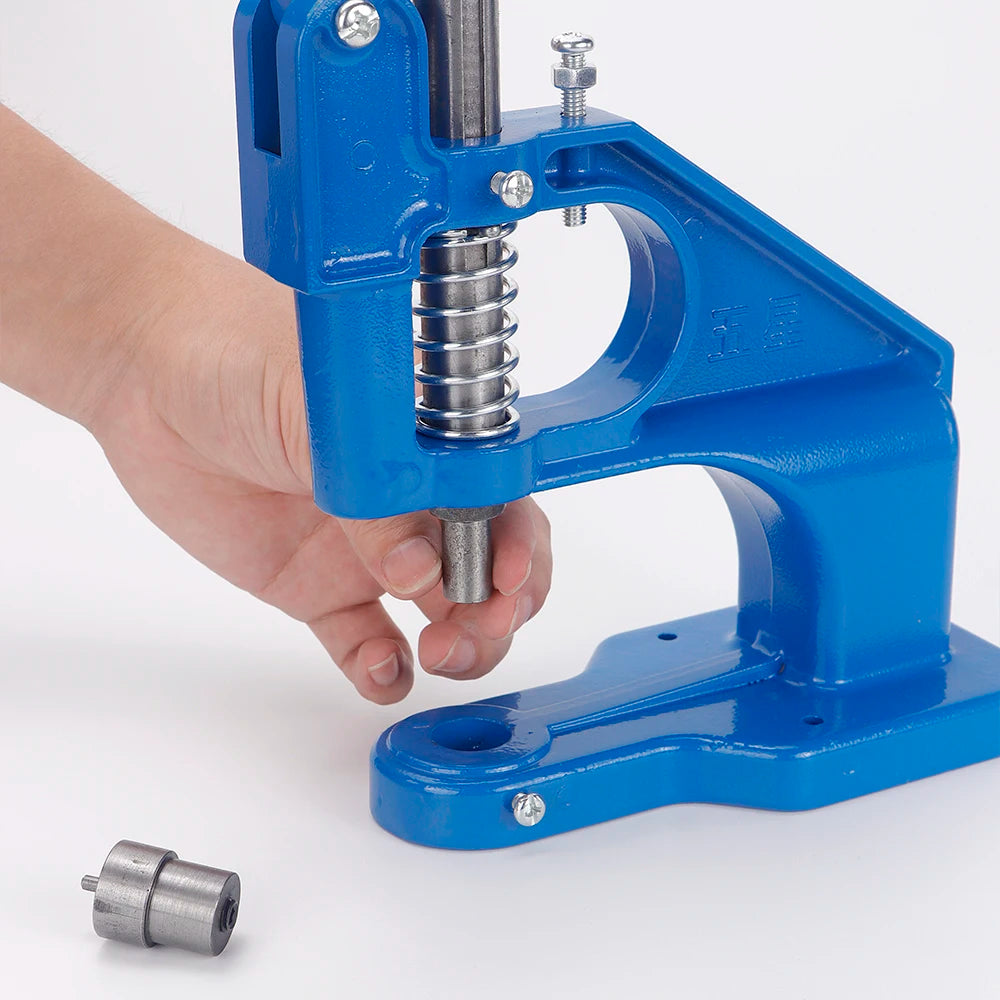 1Set Manual Aluminum Hand Press Machine Set with Double Cap Rivet Dies - DIY Leather Craft Supplies with Hole Punch Eyelet Tools