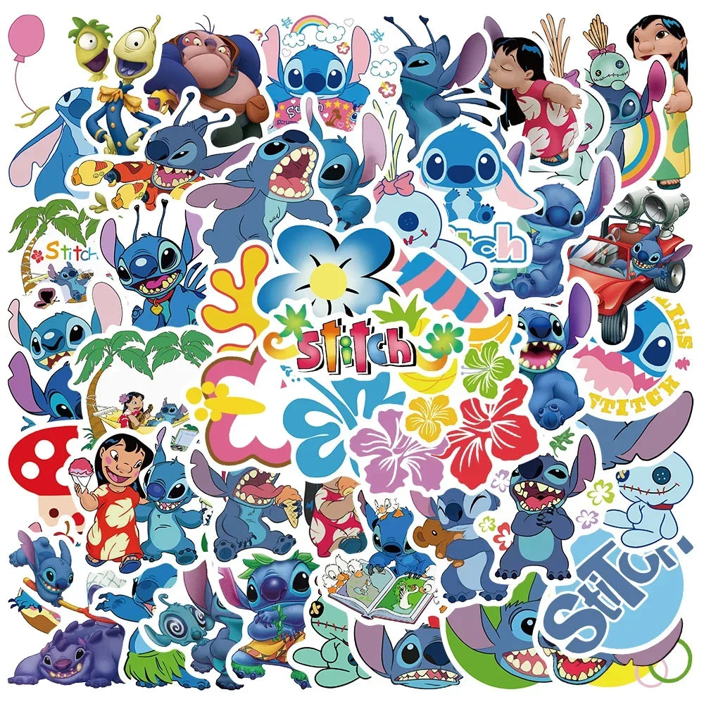 Disney Cartoon Kawai Stitch Stickers for Phone Laptop Diary Guitar Suitcase Graffiti Waterproof Sticker Decals Kids Toy
