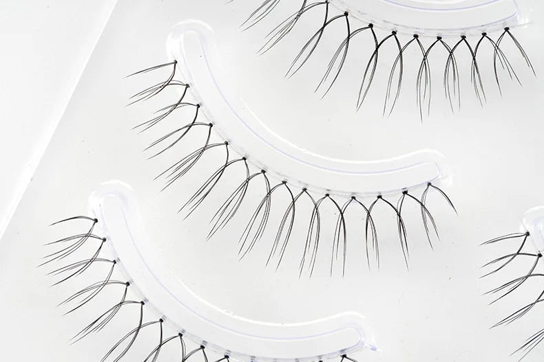 MIAOJIE Korean Fake Eyelashes Kpp Natural Transparent Stem Eyelashes U-shaped Handmade Lashes Beginner Makeup Tools A Type