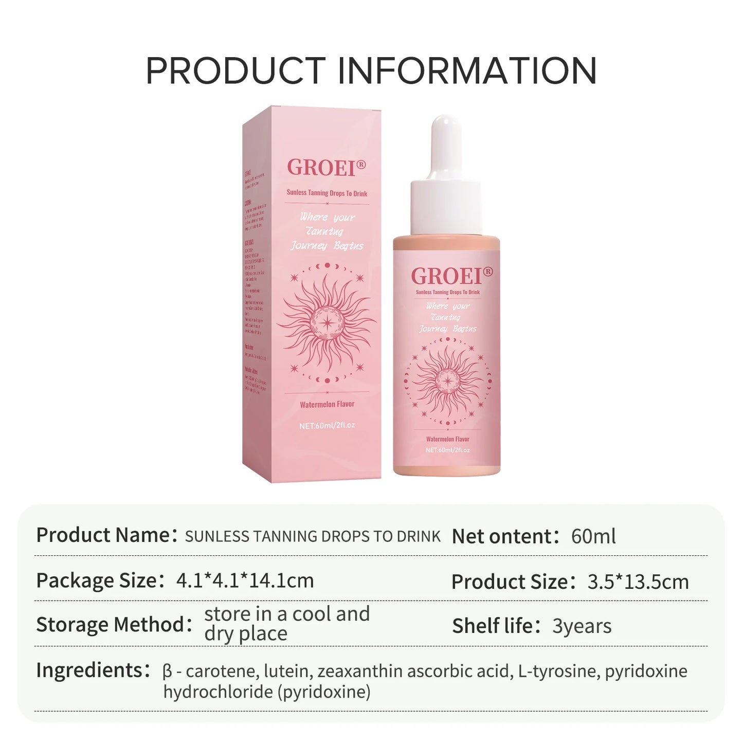 Watermelon Tanning Drops Face Body Long Lasting Bronzer Intensive Bronzing Brown Solarium Sunbeds Moisturizing  Self Tanner
