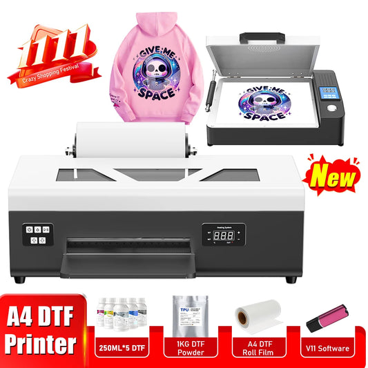 8 Inch A4 DTF Printer Bundle-L800 Direct to Film Printing Machine A4 with DTF Oven DTF Printer A4 for T-Shirts fabrics hoodies
