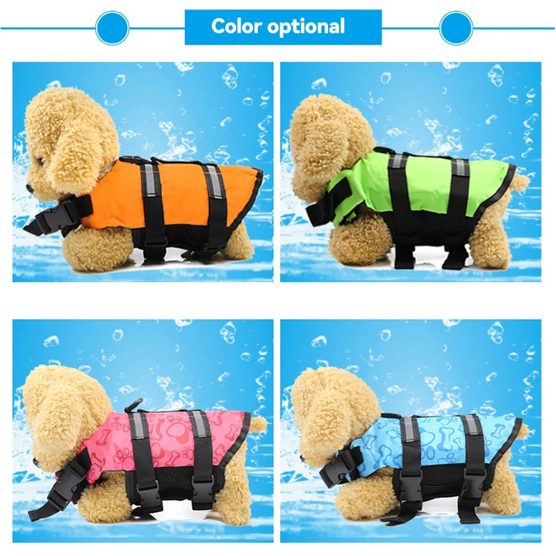 New Summer Dog Life Vest Jacket Reflective Pet Clothes Puppy Swimwear Dog Life Jacket Safety Swimming Suit Dog Supplies