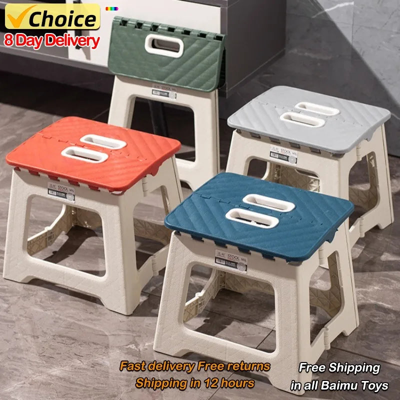 2024 Hot Netflix Thickened Folding Stool Mini Portable Outdoor Picnic Camping Chair Portable Bench Train Mat Stool Gifts