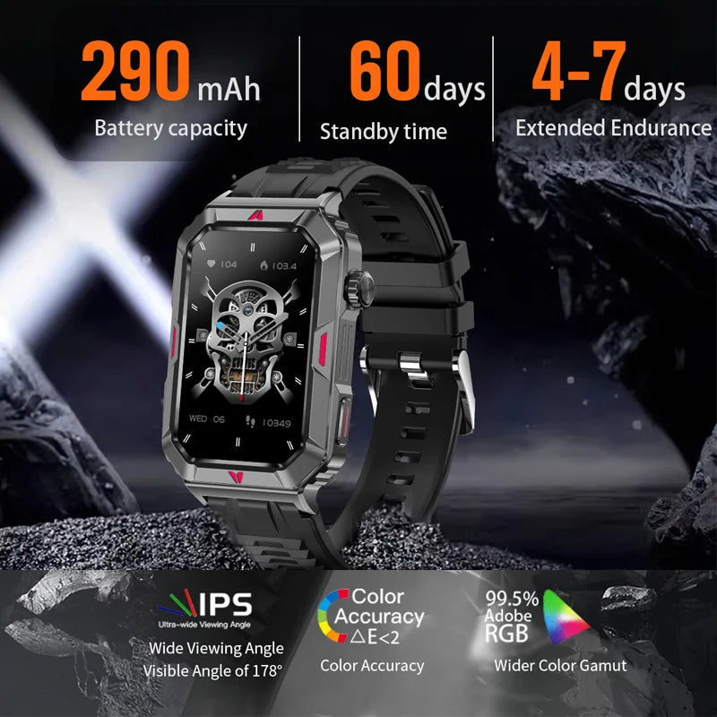 1.57 Inch 100+ Sports Mode Heart Rate Blood Pressure Blood Oxyge Blood Sugar Voice Assistant Sleep Monitoring Smart Watch